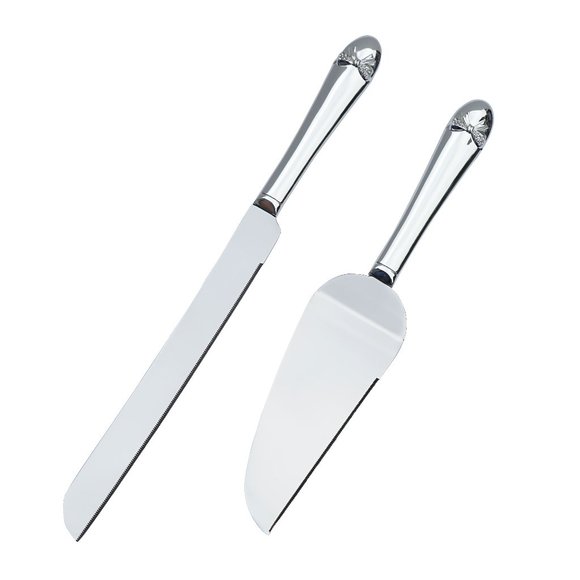 Unik Occasions Toasting Glasses & Cake Serving Set in Silver - Picture 3 of 5